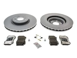 AAZ Preferred 163FTBRKKIT Disc Brake Pad And Rotor Kit; Front Rotors, Pads, Sensor, Screws And Paste: KIT - Mercedes