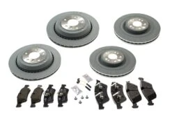 AAZ Preferred 164OEBRAKEKIT Disc Brake Pad And Rotor Kit; Front/Rear Rotors & Pads, Sensors, Screws And Paste; KIT - Mercedes