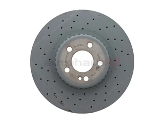 Genuine Mercedes 0004212212, A0004212212 Disc Brake Rotor; Front Cross-Drilled - Mercedes | 0004208200 000421221264 0004231812 0084201920 - Image 2
