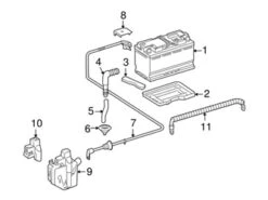 Genuine Mercedes 2515400530 Positive Battery Junction Block Cable - Mercedes
